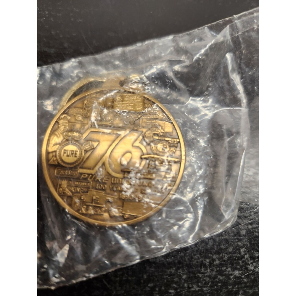 Vintage Union 76 Pure Oil 100 Year Anniversary Key‎ Ring -New Sealed- RARE